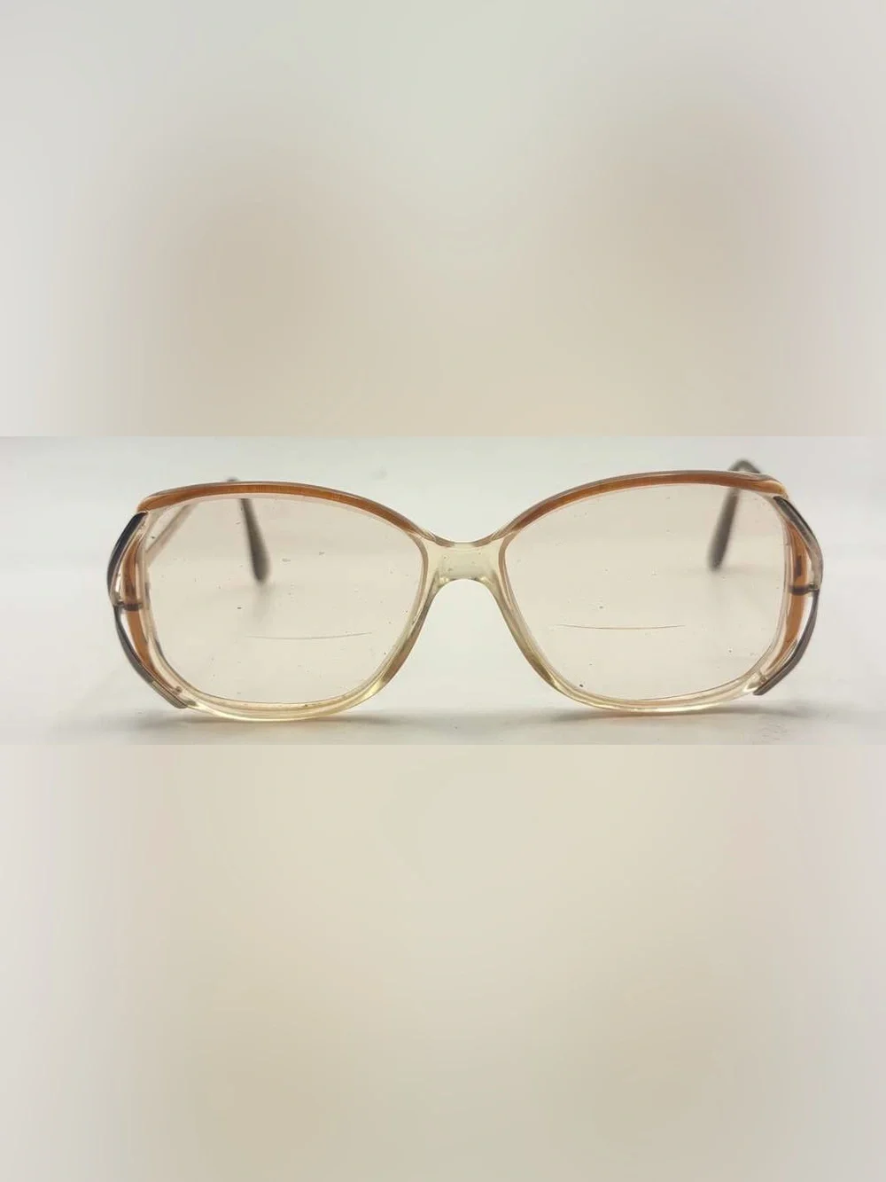 Vintage Sophia Loren 568 Brown Translucent Oval Sunglasses Frames Only USA